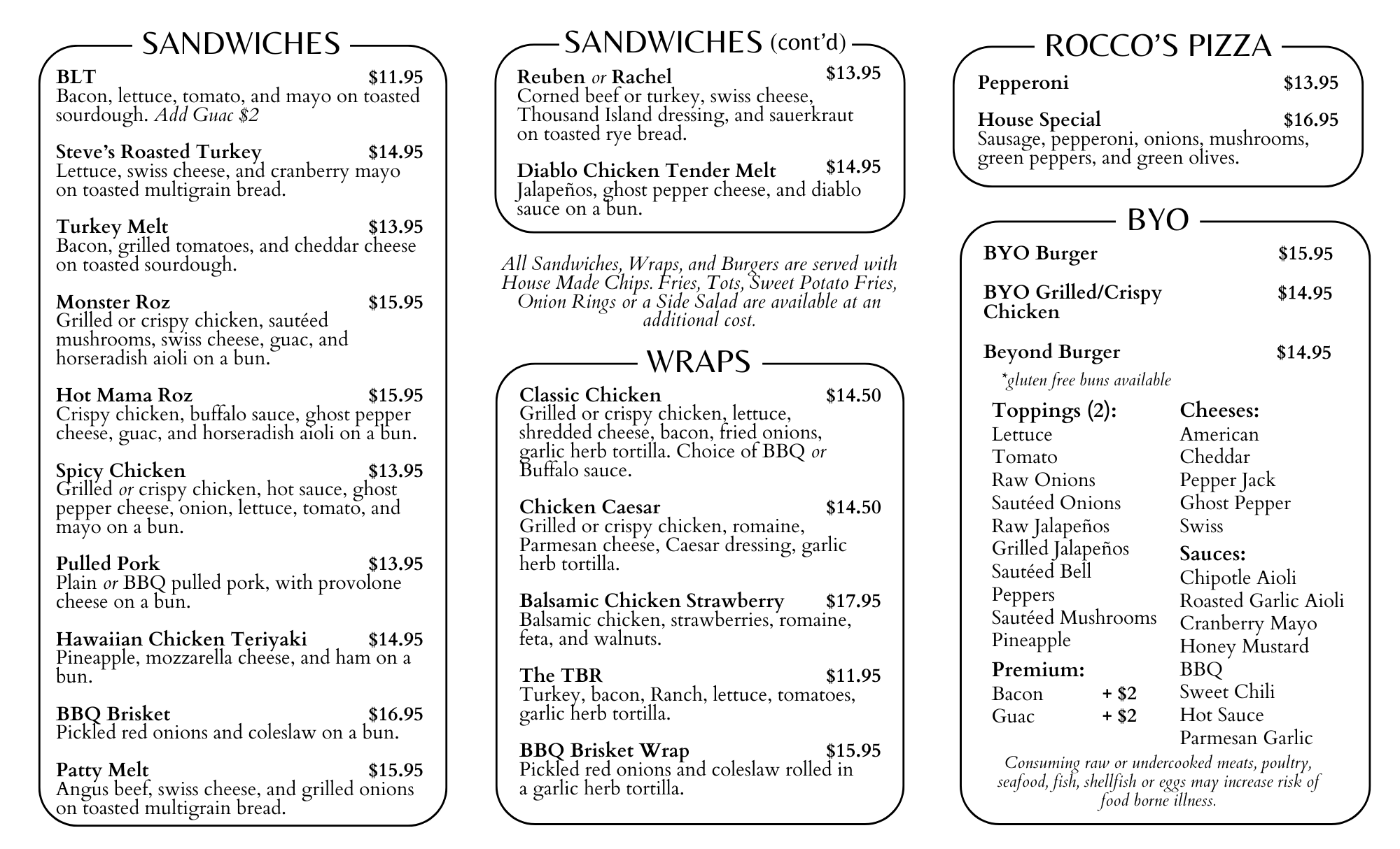 Menu Oak Marsh Golf Course